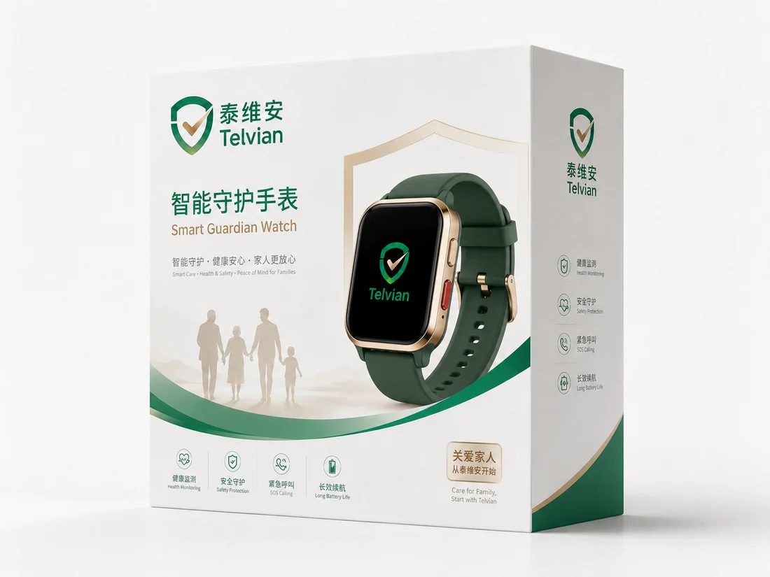 泰维安智能守护手表 零售包装礼盒